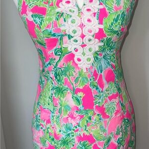 Lilly Pulitzer Womens Gabby Shift Dress Size 0 Raz Berry Catty Shack